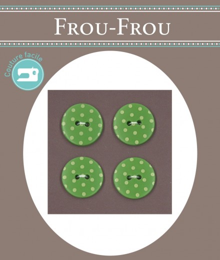 BLISTER 4 BOTONES PUNTOS 18MM VERDE (min. 3 u.)